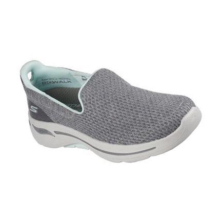 Zapatillas Sin Cordones Skechers GO WALK Arch Fit - Our Earth Mujer Gris Turquesa Claro | CL72290