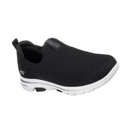 Zapatillas Sin Cordones Skechers GOwalk 5 - Trendy Mujer Negras Blancas | CL6779E