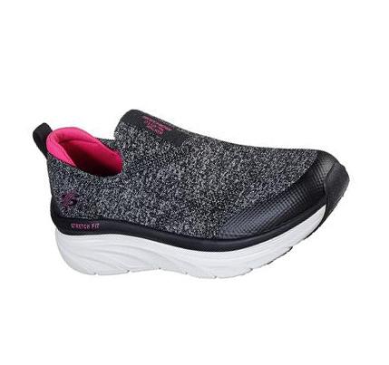 Zapatillas Sin Cordones Skechers Relaxed Fit: D'Lux Walker - Quick Upgrade Mujer Negras Rosas | CL7029X