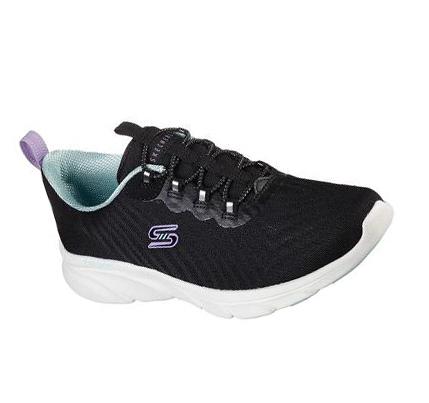 Zapatillas Sin Cordones Skechers Relaxed Fit: D'Lux Comodidad - Easy Calle Mujer Negras Blancas | CLA863P