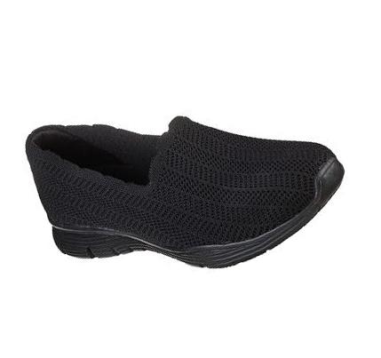 Zapatillas Sin Cordones Skechers Seager - Rewrite Mujer Negras | CLA646R