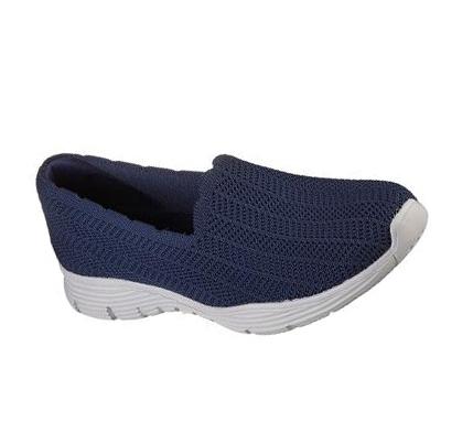 Zapatillas Sin Cordones Skechers Seager - Rewrite Mujer Azul Marino | CLA671E