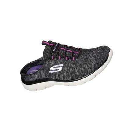 Zapatillas Sin Cordones Skechers Summits - Fresh Aire Mujer Negras Moradas | CL69298