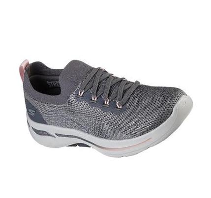 Zapatillas Skechers GO WALK Arch Fit - Clancy Mujer Gris Rosas | CL5973E