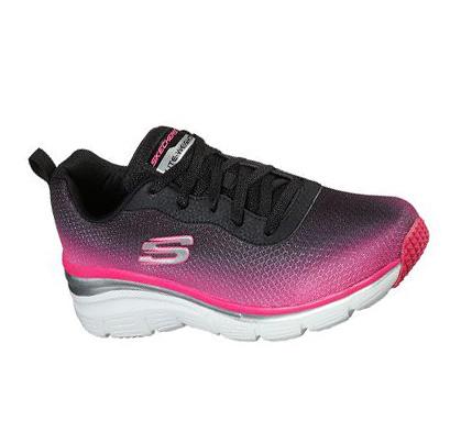 Zapatillas Skechers Moda Fit - Build Up Mujer Negras Rosas | CLI823P