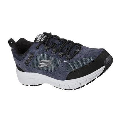 Zapatillas Skechers Relaxed Fit: Oak Canyon Hombre Azul Marino Negras | CL37254