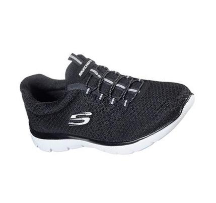 Zapatillas Skechers Summits Mujer Negras Blancas | CLI074L